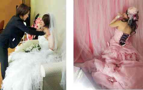 moda bizara in japonia. barbati in rochii de mireasa