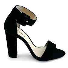 sandale negre cu toc gros