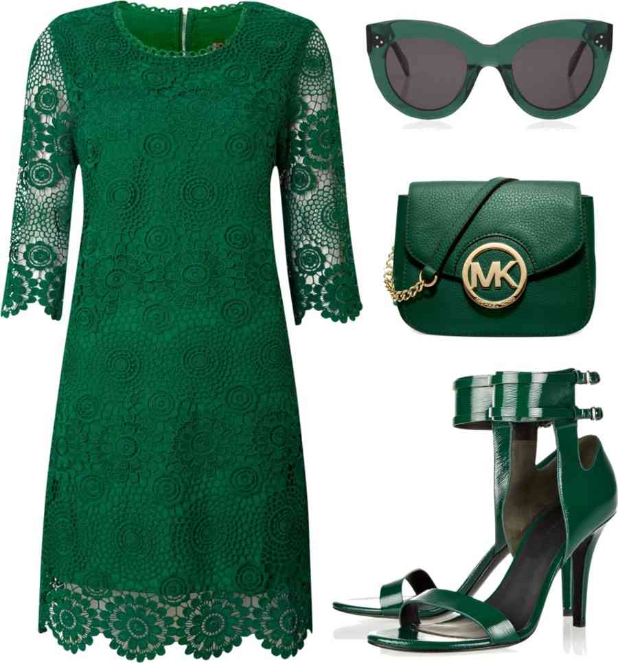 rochie verde dantela