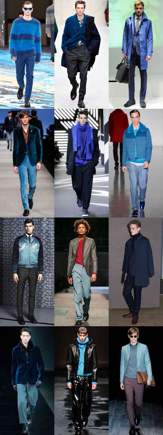 CE POARTA BARBATII IN 2014 ALBASTRU CULOAREA LA MODA, IN SEZONUL TOAMNA IARNA 2014