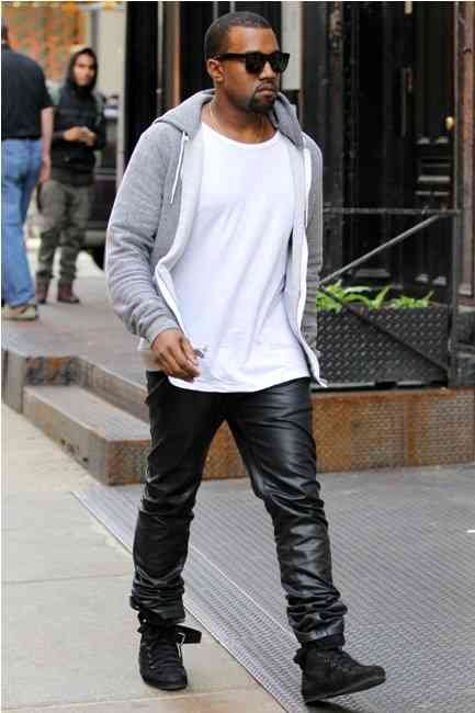 kanye west pantaloni din piele
