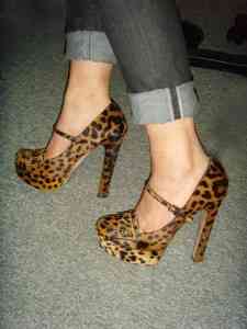 pantofi mary jane animal print