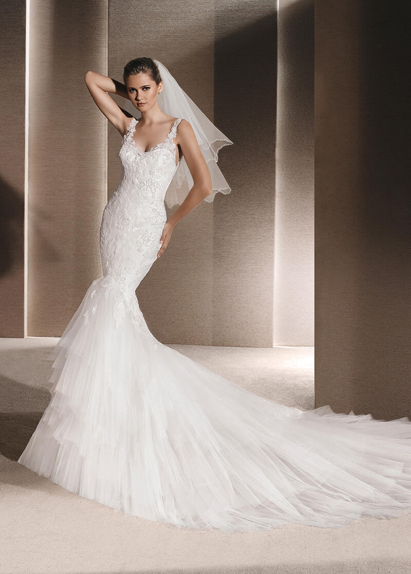 rochie lunga croi sirena cu trena