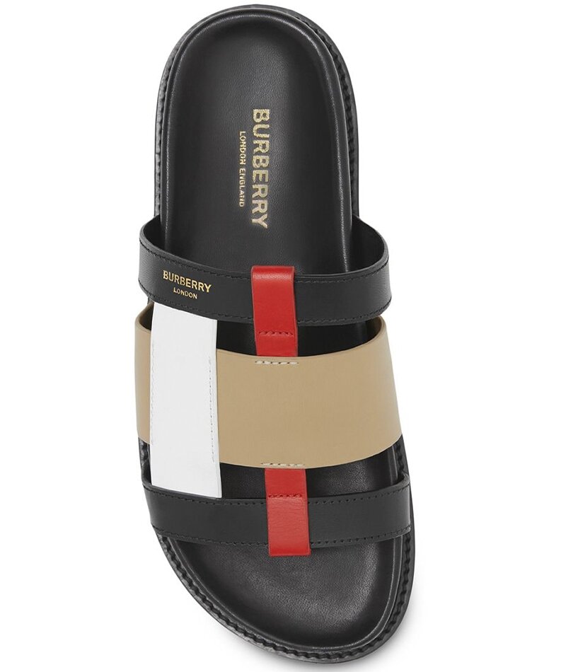 Pantofi sustenabili - Burberry - Sandale Slide color-block